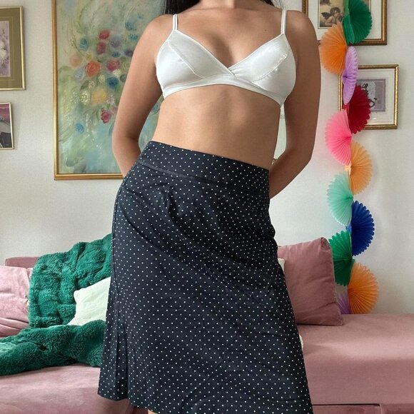 Black & White Polka Dot Midi Skirt - Picture 3 of 5